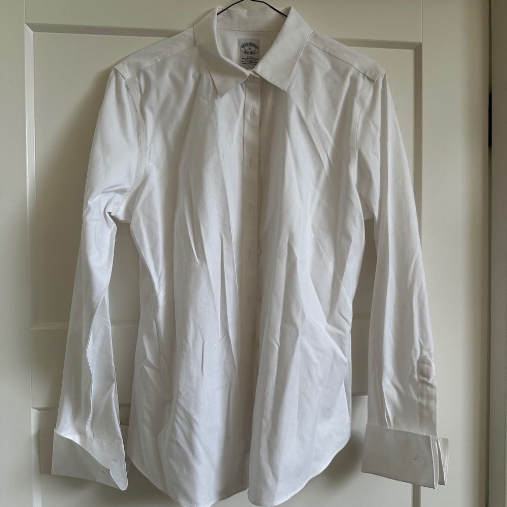 Brooks Brothers Non-Iron Stretch Button Down Shirt with French Cuffs Sz12